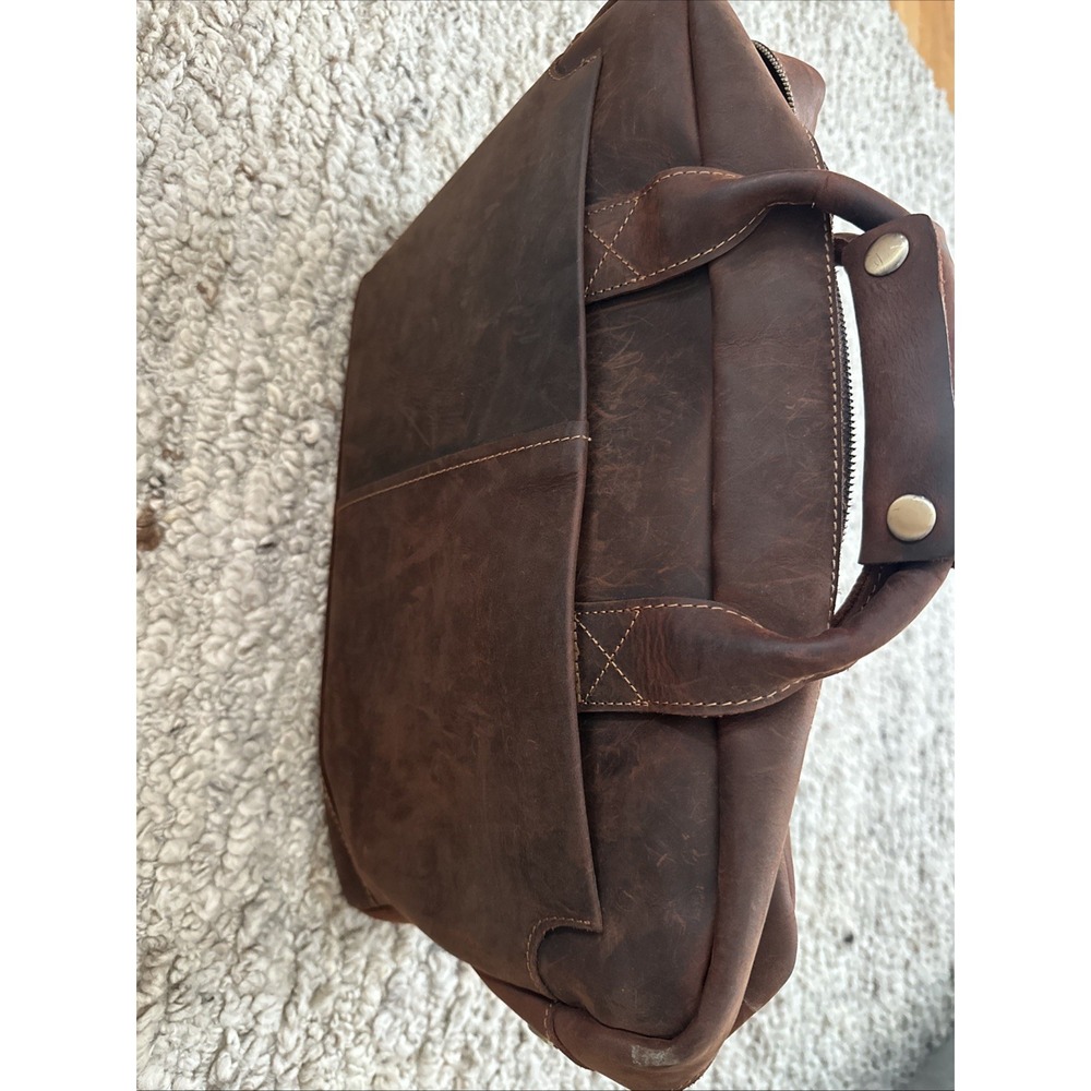 Kattee Leather Messenger Laptop Briefcase Bag Brown/Distressed